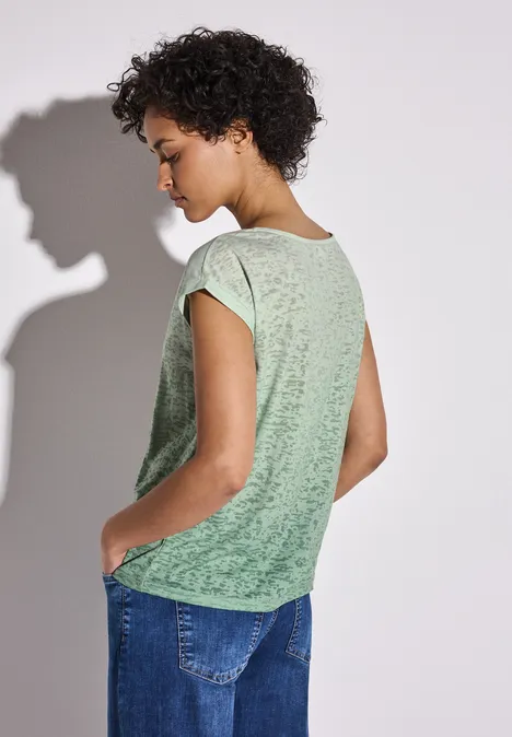 Shirt in Ausbrenner-Optik milky green