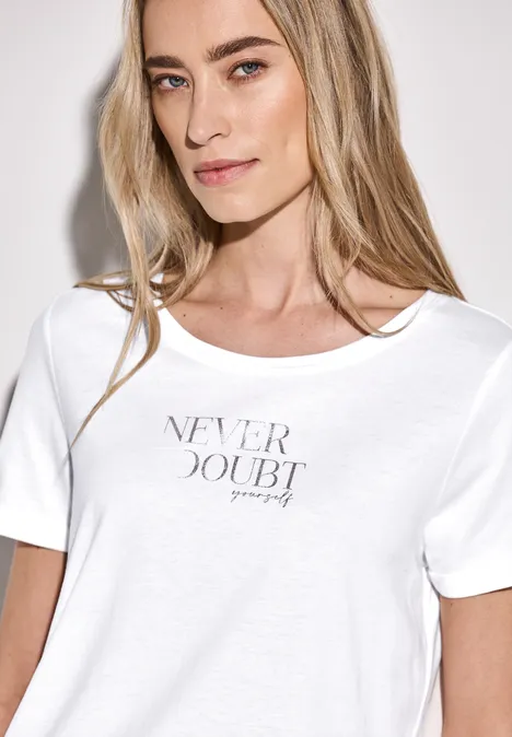 Shirt mit Frontprint White