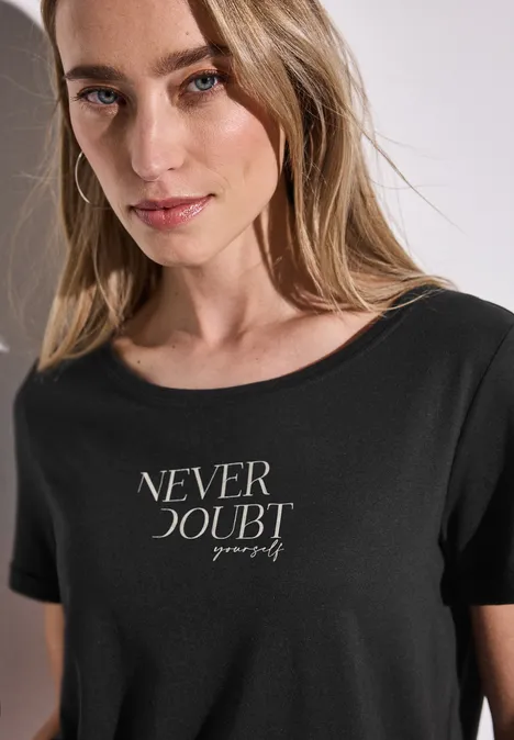 T-shirt avec imprimé sur le devant Black