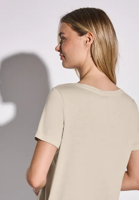 Shirt met print aan de voorkant moonstone sand