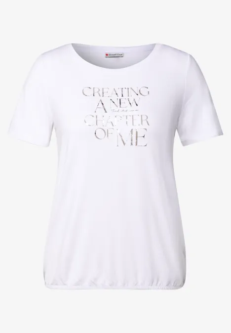 T-Shirt mit Wording Print White