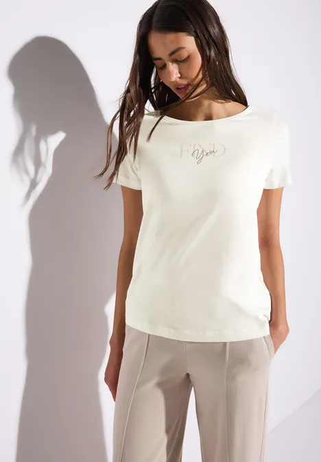 T-Shirt mit Wording Artwork off white