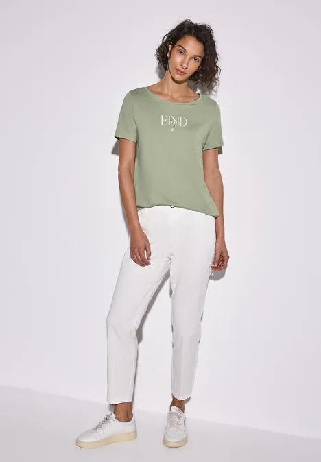 T-shirt avec art du wording soft moss green