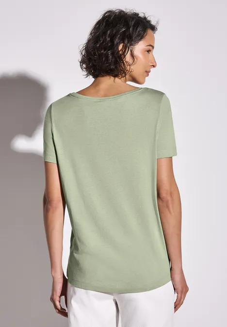 T-shirt avec art du wording soft moss green