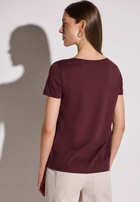 T-Shirt mit Wording Artwork dark cherry red