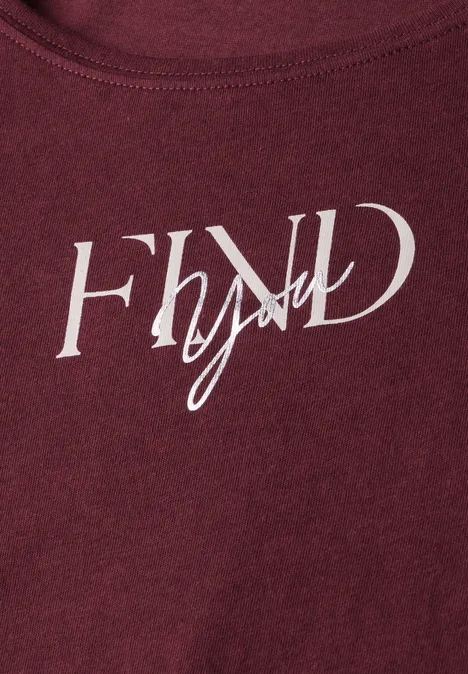 T-Shirt mit Wording Artwork dark cherry red