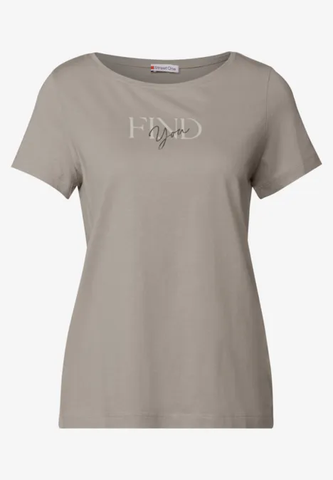 T-Shirt mit Wording Artwork clay taupe