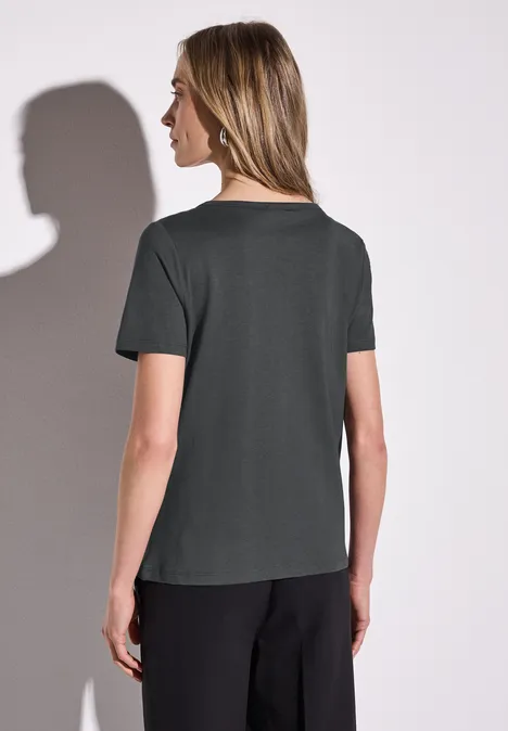 Basic Shirt mit Wording obscure grey