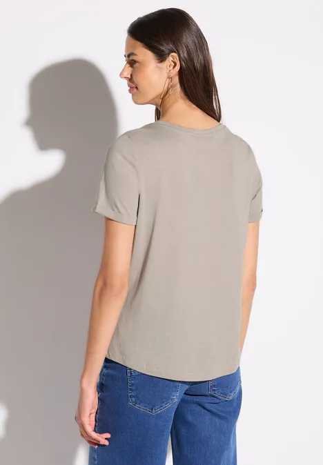 T-Shirt mit Folien-Print clay taupe