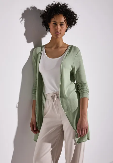 Open jas soft moss green