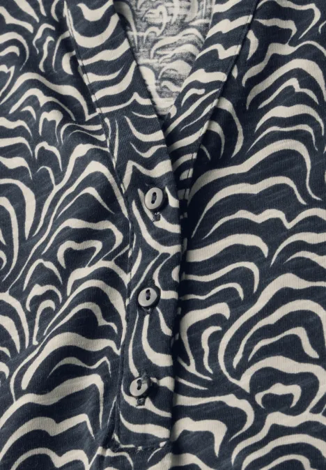 Jersey-Shirt im Blusen-Look deep blue