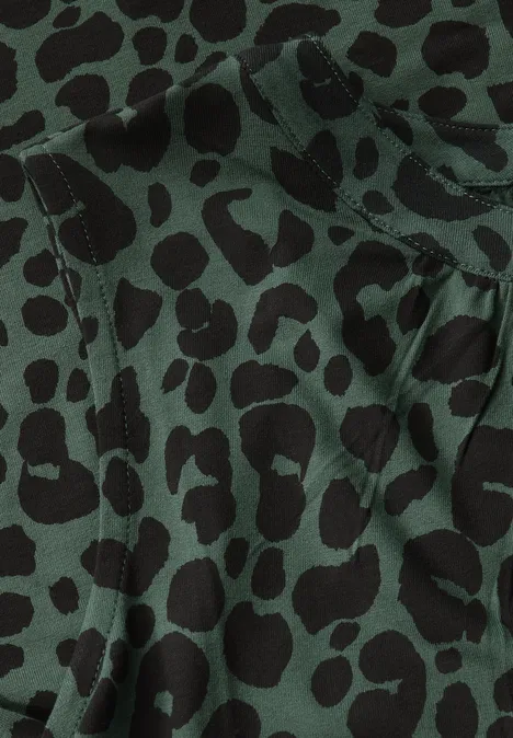 Top en jersey avec motif léopard mid green