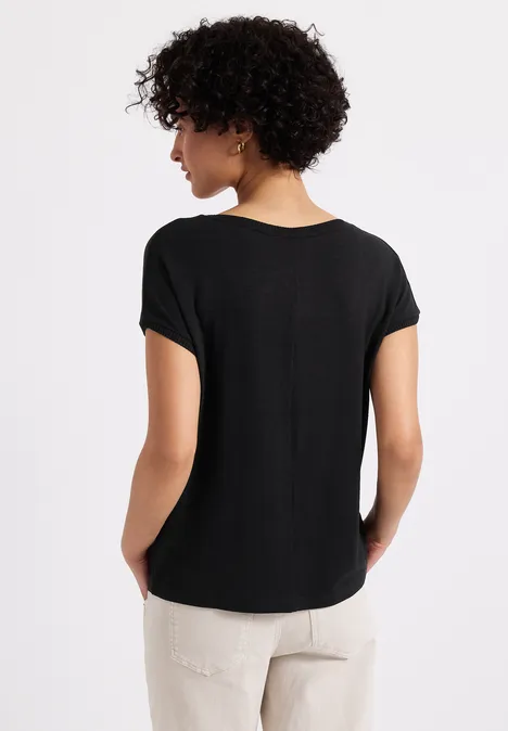 Strick-Look Shirt Black