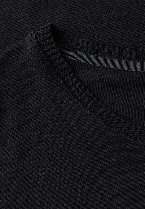 Strick-Look Shirt Black