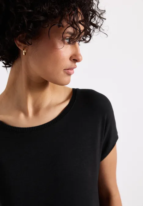 Strick-Look Shirt Black