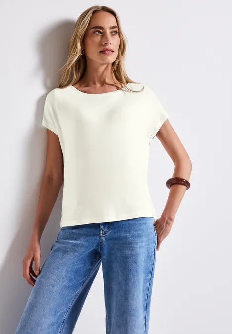 Strick-Look Shirt off white