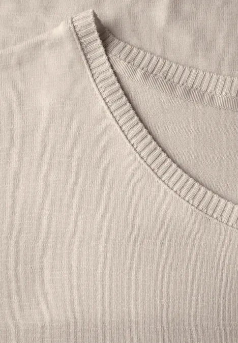 Strick-Look Shirt smooth sand beige