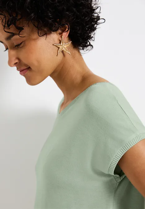 Strick-Look Shirt soft jade green