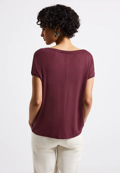 Strick-Look Shirt dark cherry red