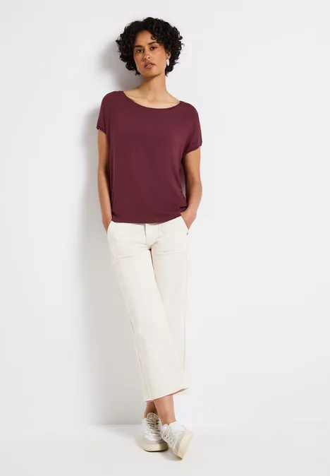 Strick-Look Shirt dark cherry red