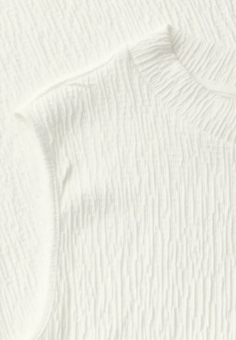 Strukturtop mit Turtleneck off white