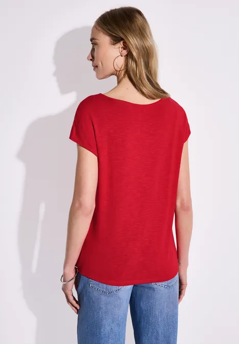 Shirt mit Knotendetail glory red