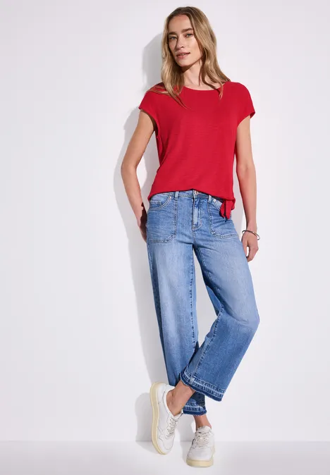 Shirt mit Knotendetail glory red