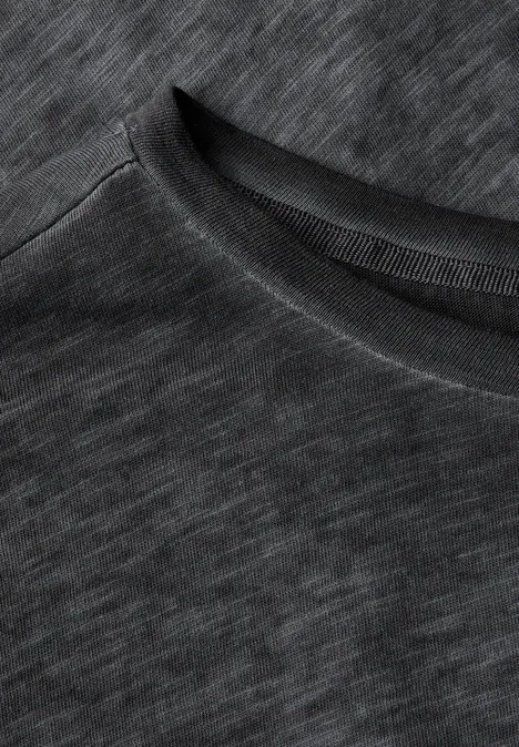 Washed Look Nieten T-Shirt washed out grey