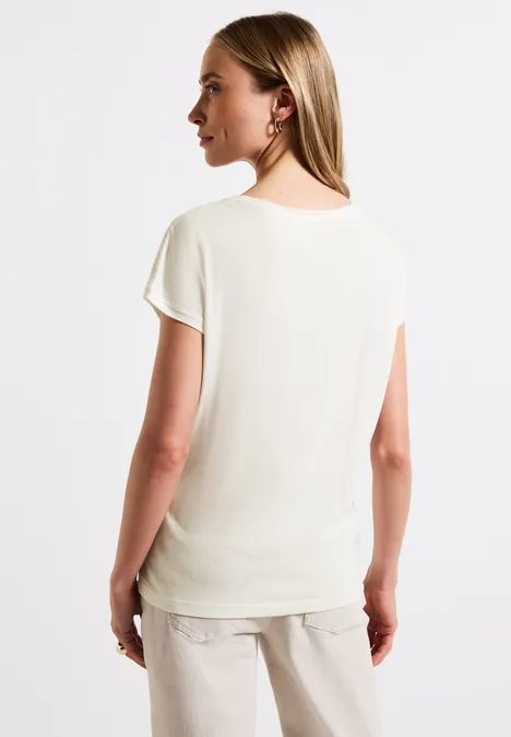 T-shirt avec détails au crochet off white