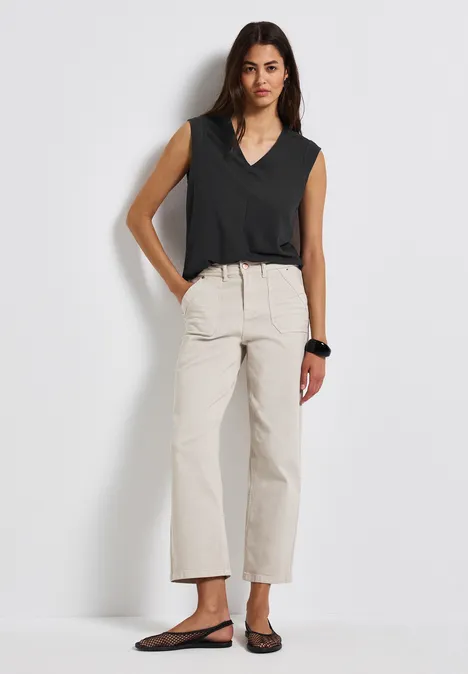 Silk-Look Strukturshirt granite grey