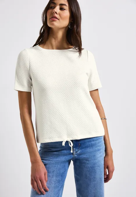 Weiches Strukturshirt off white