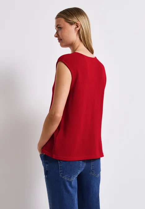 Top im Strick-Look glory red
