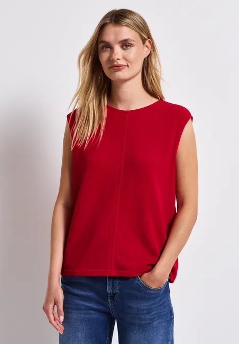 Top im Strick-Look glory red