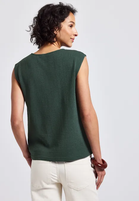 Top im Strick-Look mid green