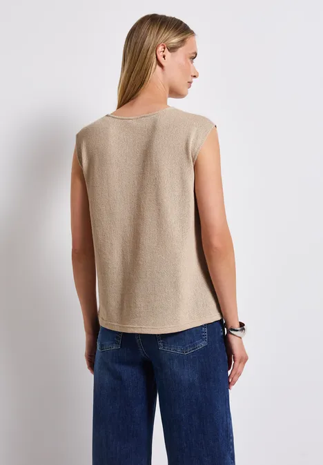 Top im Strick-Look coastal beige