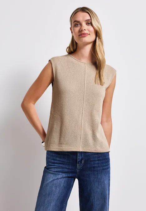 Top im Strick-Look coastal beige