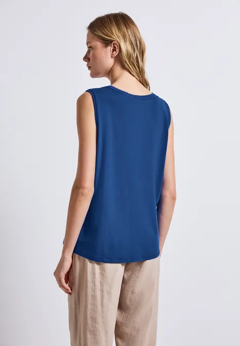Débardeur en jersey avec détails au crochet dodger blue