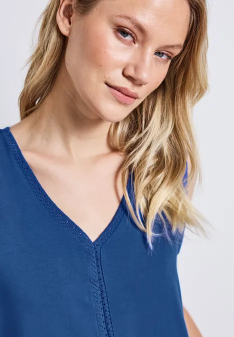 Débardeur en jersey avec détails au crochet dodger blue