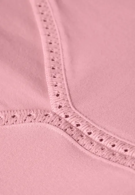 Jersey-Top mit Häkeldetails blush peach