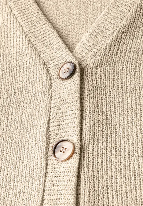 Glitzernde Strick-Look Jacke moonstone sand
