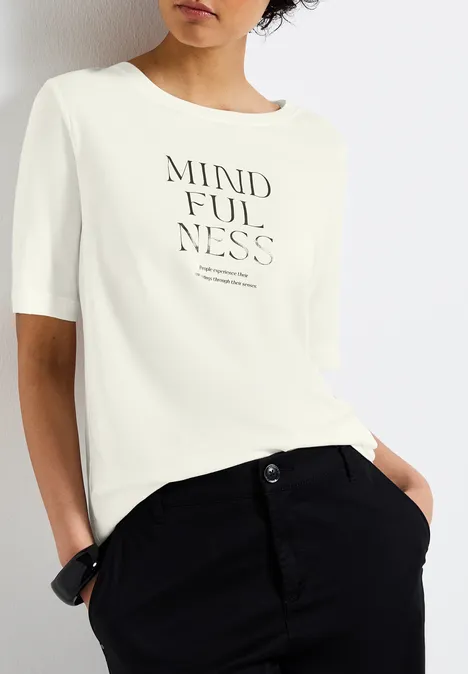 Softes Shirt mit Wording off white