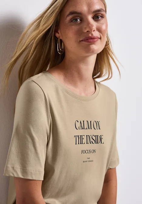 Softes Shirt mit Wording coastal beige