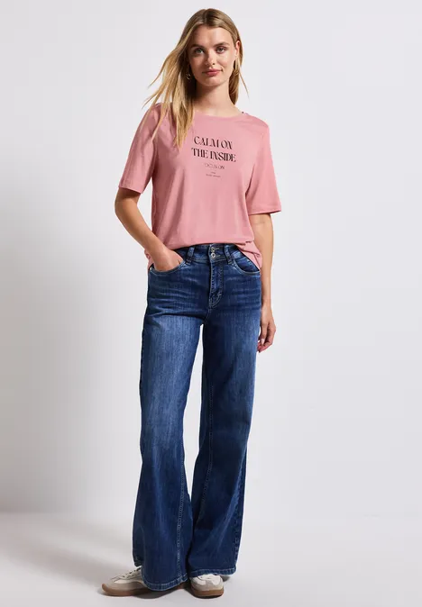 Softes Shirt mit Wording blush peach