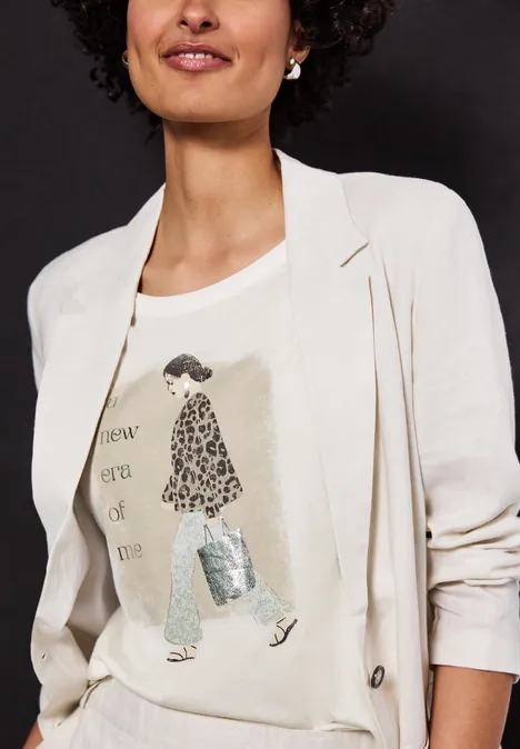 Softes Shirt mit Print off white