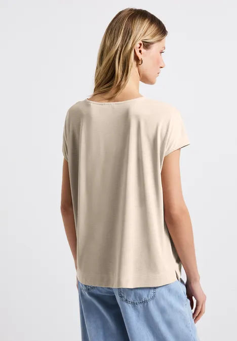T-shirt en soie avec des mots coastal beige