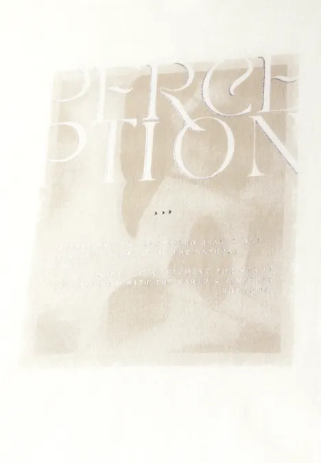 T-Shirt mit Frontprint off white