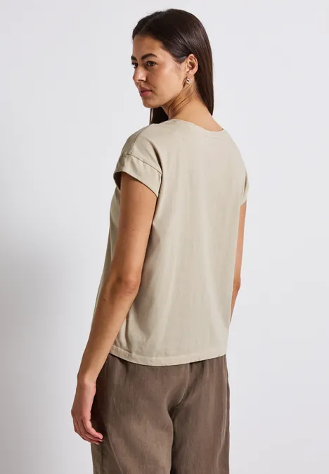 Chemise artwork look délavé coastal beige