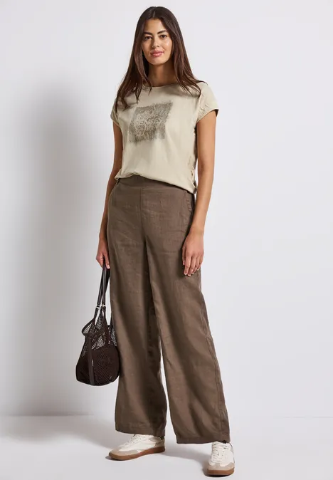 Chemise artwork look délavé coastal beige