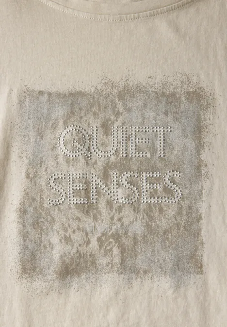 Chemise artwork look délavé coastal beige