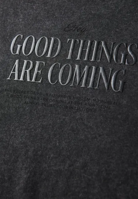 Shirt met gewassen look washed out grey